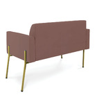 Sofá Namoradeira 2 Lugares Pé De Ferro Dourado Marisa Veludo
