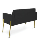 Sofá Namoradeira 2 Lugares Pé De Ferro Dourado Marisa Veludo