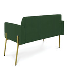 Sofá Namoradeira 2 Lugares Pé De Ferro Dourado Marisa Veludo