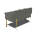 Sofá Namoradeira 2 Lugares Pé De Ferro Dourado Stella Suede G