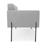 Sofá Namoradeira 2 Lugares Pé De Ferro Preto Elisa Suede Cinz