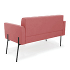 Sofá Namoradeira 2 Lugares Pé De Ferro Preto Elisa Suede D03