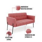 Sofá Namoradeira 2 Lugares Pé De Ferro Preto Elisa Suede D03