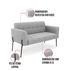 Sofá Namoradeira 2 Lugares Pé De Ferro Preto Elisa Suede D03