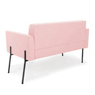 Sofá Namoradeira 2 Lugares Pé De Ferro Preto Elisa Suede D03