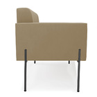 Sofá Namoradeira 2 Lugares Pé De Ferro Preto Elisa Suede D03