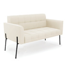 Sofá Namoradeira 2 Lugares Pé De Ferro Preto Elisa Veludo D03