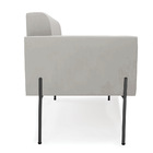 Sofá Namoradeira 2 Lugares Pé De Ferro Preto Elisa Veludo D03