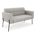 Sofá Namoradeira 2 Lugares Pé De Ferro Preto Elisa Veludo D03