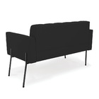 Sofá Namoradeira 2 Lugares Pé De Ferro Preto Elisa Veludo D03