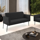 Sofá Namoradeira 2 Lugares Pé De Ferro Preto Marisa Corino -