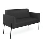Sofá Namoradeira 2 Lugares Pé De Ferro Preto Marisa Corino -