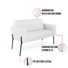 Sofá Namoradeira 2 Lugares Pé De Ferro Preto Marisa Corino Br