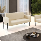 Sofá Namoradeira 2 Lugares Pé De Ferro Preto Marisa Linho - B