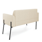 Sofá Namoradeira 2 Lugares Pé De Ferro Preto Marisa Linho Bege