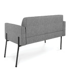 Sofá Namoradeira 2 Lugares Pé De Ferro Preto Marisa Linho Gra