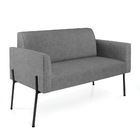 Sofá Namoradeira 2 Lugares Pé De Ferro Preto Marisa Linho Gra