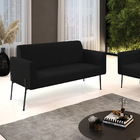 Sofá Namoradeira 2 Lugares Pé De Ferro Preto Marisa Linho - P