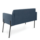 Sofá Namoradeira 2 Lugares Pé De Ferro Preto Marisa Suede - A