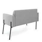 Sofá Namoradeira 2 Lugares Pé De Ferro Preto Marisa Suede - C