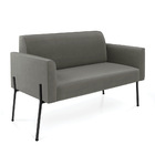 Sofá Namoradeira 2 Lugares Pé De Ferro Preto Marisa Suede - G