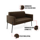 Sofá Namoradeira 2 Lugares Pé De Ferro Preto Marisa Suede - M