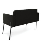 Sofá Namoradeira 2 Lugares Pé De Ferro Preto Marisa Suede - P