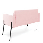 Sofá Namoradeira 2 Lugares Pé De Ferro Preto Marisa Suede - R