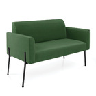 Sofá Namoradeira 2 Lugares Pé De Ferro Preto Marisa Suede - V