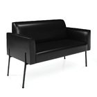 Sofá Namoradeira 2 Lugares Pé De Ferro Preto Para Sala Marisa