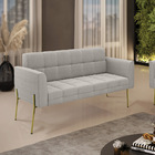 Sofá Namoradeira 2 Lugares Pé Ferro Dourado Elisa Bouclê D03