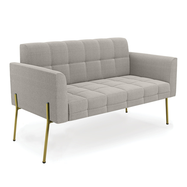 Sofá Namoradeira 2 Lugares Pé Ferro Dourado Elisa Bouclê D03