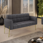 Sofá Namoradeira 2 Lugares Pé Ferro Dourado Elisa Bouclê D03