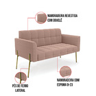 Sofá Namoradeira 2 Lugares Pé Ferro Dourado Elisa Bouclê D03