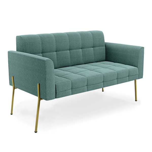 Sofá Namoradeira 2 Lugares Pé Ferro Dourado Elisa Bouclê D03