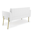 Sofá Namoradeira 2 Lugares Pé Ferro Dourado Elisa Bouclê Off