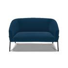 Sofá Namoradeira 2 Lugares Pé Ferro Preto Stella Bouclê Azul