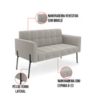 Sofá Namoradeira 2 Lugares Pé Ferro Pto Elisa Bouclê D03 - D'