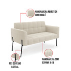 Sofá Namoradeira 2 Lugares Pé Ferro Pto Elisa Bouclê D03 - D'