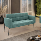 Sofá Namoradeira 2 Lugares Pé Ferro Pto Elisa Bouclê Verde Me