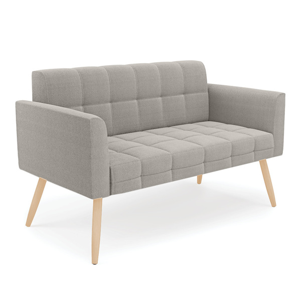 Sofá Namoradeira 2 Lugares Pé Palito Natural Elisa Bouclê D03