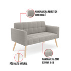 Sofá Namoradeira 2 Lugares Pé Palito Natural Elisa Bouclê D03