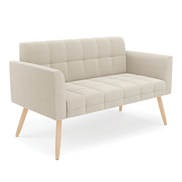 Sofá Namoradeira 2 Lugares Pé Palito Natural Elisa Bouclê D03