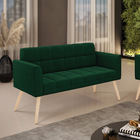 Sofá Namoradeira 2 Lugares Pé Palito Natural Elisa Bouclê D03