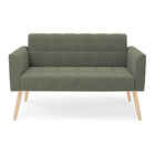 Sofá Namoradeira 2 Lugares Pé Palito Natural Elisa Bouclê D03