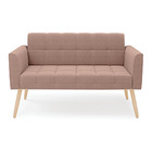 Sofá Namoradeira 2 Lugares Pé Palito Natural Elisa Bouclê D03