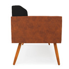 Sofá Namoradeira 2 Lugares Pés Palito Castanho Elisa Nozes/li