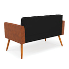 Sofá Namoradeira 2 Lugares Pés Palito Castanho Elisa Nozes/li