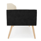 Sofá Namoradeira 2 Lugares Pés Palito Natural Elisa Preto/lin