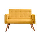Sofá Namoradeira 2 Lugares Sabrina Veludo Amarelo - Star Conf